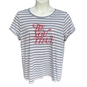Torrid Be You Tiful Gray White Striped Graphic Tee Womens Plus Size 2X Top